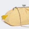 Stor pasticcino-taske i bomuldsgingham, gul Stor pasticcino-taske i bomuldsgingham, gul