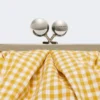 Stor pasticcino-taske i bomuldsgingham, gul Stor pasticcino-taske i bomuldsgingham, gul