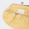 Stor pasticcino-taske i bomuldsgingham, gul Stor pasticcino-taske i bomuldsgingham, gul