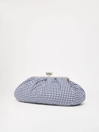 Stor pasticcino-taske i bomuldsgingham, ultramarin