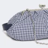 Stor pasticcino-taske i bomuldsgingham, ultramarin