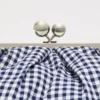 Stor pasticcino-taske i bomuldsgingham, ultramarin