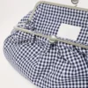 Stor pasticcino-taske i bomuldsgingham, ultramarin