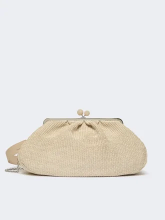 Stor pasticcino-taske i raffia-look, turtledove