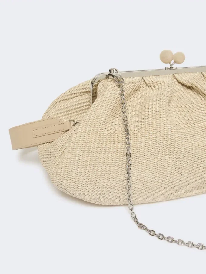 Stor pasticcino-taske i raffia-look, turtledove Stor pasticcino-taske i raffia-look, turtledove