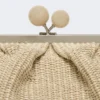 Stor pasticcino-taske i raffia-look, turtledove Stor pasticcino-taske i raffia-look, turtledove