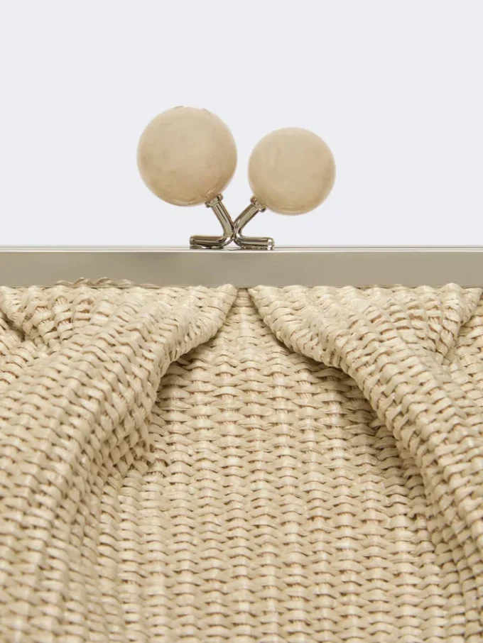 Stor pasticcino-taske i raffia-look, turtledove Stor pasticcino-taske i raffia-look, turtledove