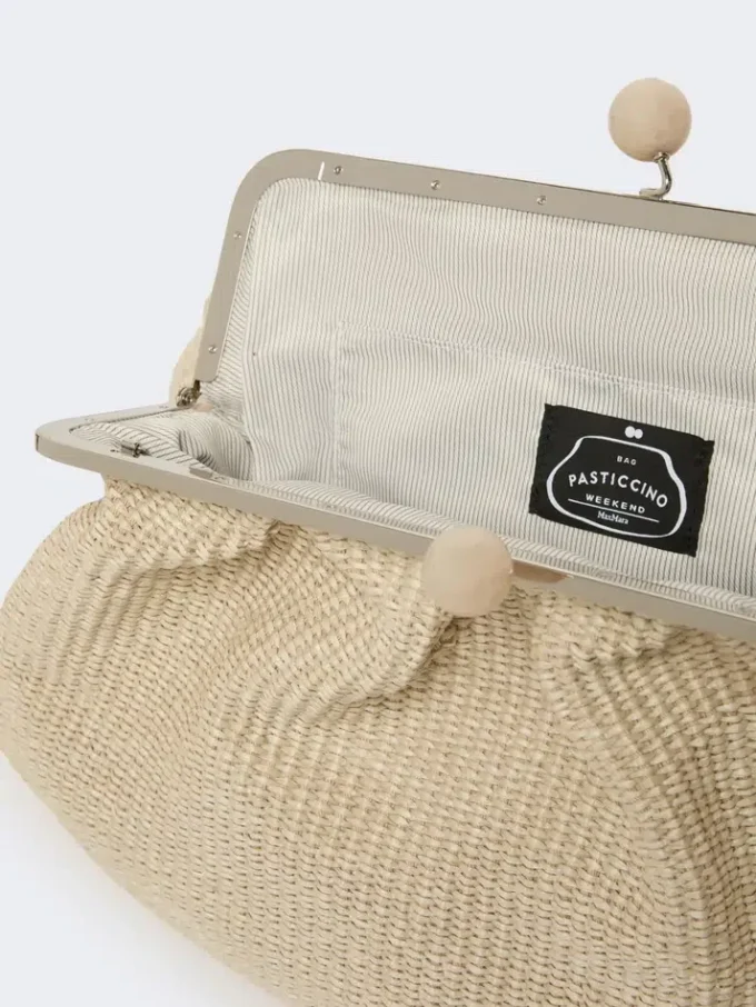 Stor pasticcino-taske i raffia-look, turtledove Stor pasticcino-taske i raffia-look, turtledove