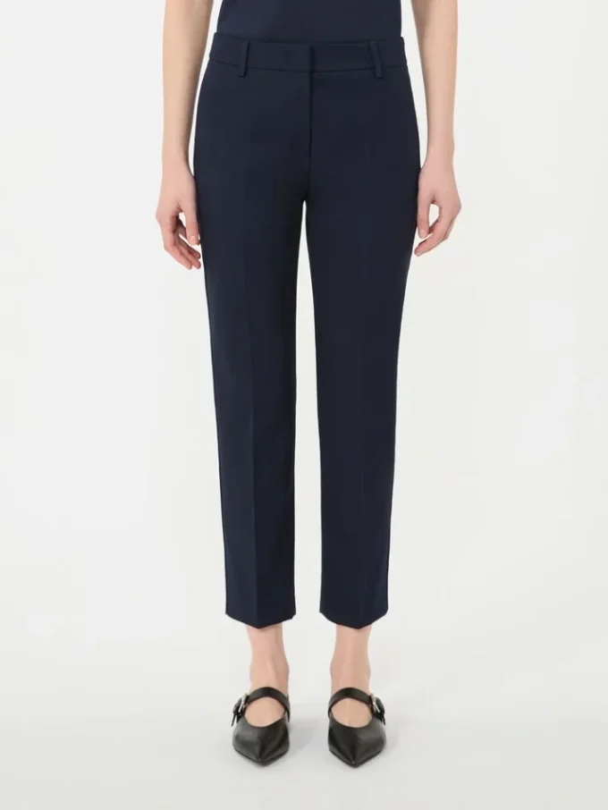 Stretch-bomuldsbukser, marineblå Stretch-bomuldsbukser, marineblå
