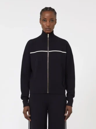 Stretch-viskose cardigan i boxy-snit, marineblå