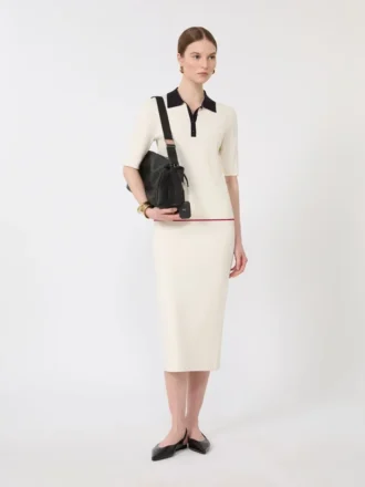 Stretch-viskose pencilskirt, hvid
