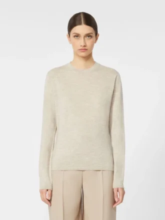 Sweater i kashmirgarn, beige
