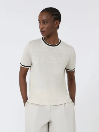 Sweater i rent linnedgarn, hvid