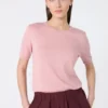 Sweater i silke og bomuld, lyserød Sweater i silke og bomuld, lyserød