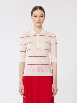 Sweater i silke- og uldgarn, hvid