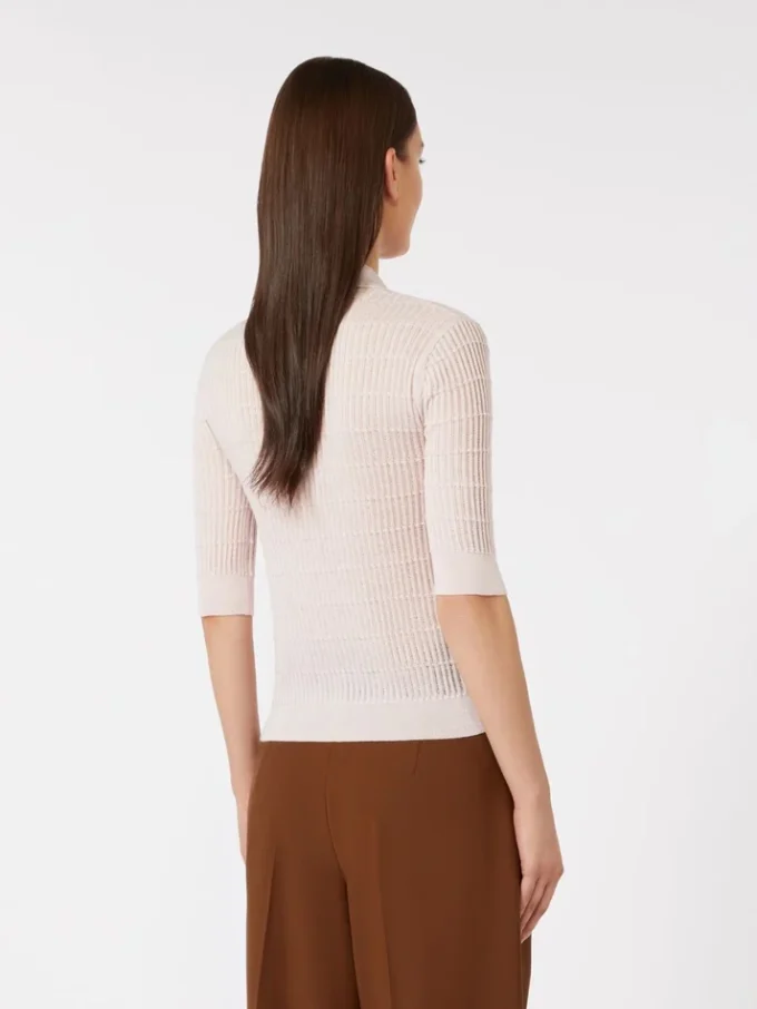 Sweater i silke- og uldgarn, lyserød Sweater i silke- og uldgarn, lyserød