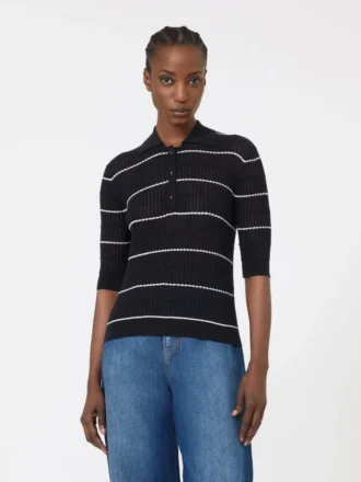 Sweater i silke- og uldgarn, marineblå