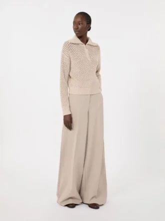 Sweater i uld, kashmir og lurex, albino