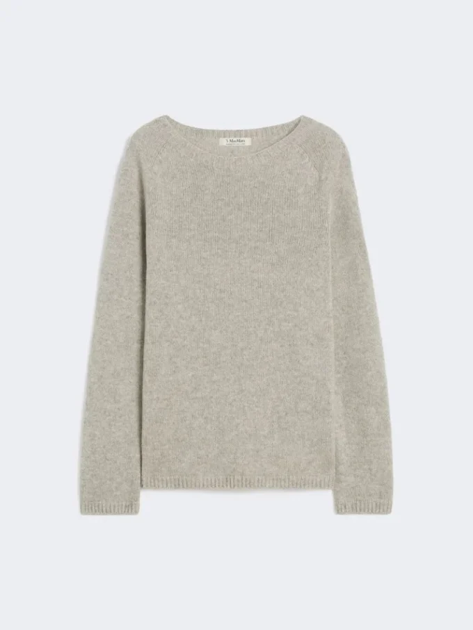 Sweater i uld og kashmirgarn, beige Sweater i uld og kashmirgarn, beige