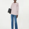 Sweatshirt i bomuld med rund hals, lilla Sweatshirt i bomuld med rund hals, lilla