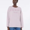 Sweatshirt i bomuld med rund hals, lilla Sweatshirt i bomuld med rund hals, lilla