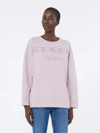 Sweatshirt i bomuld med rund hals, lilla Sweatshirt i bomuld med rund hals, lilla