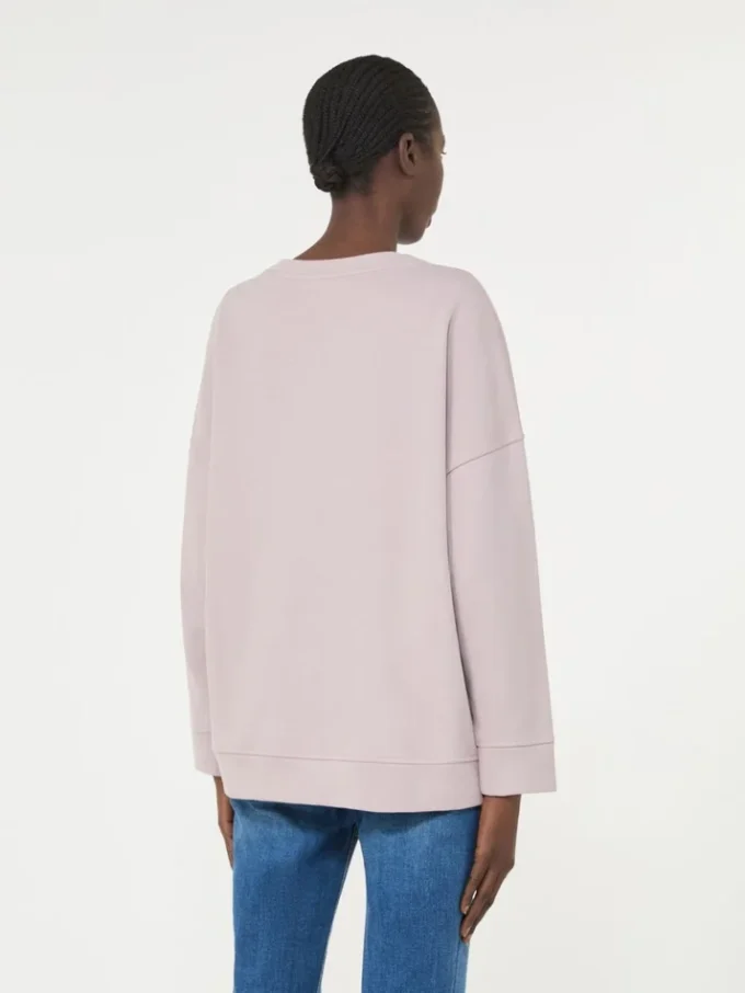 Sweatshirt i bomuld med rund hals, lilla Sweatshirt i bomuld med rund hals, lilla