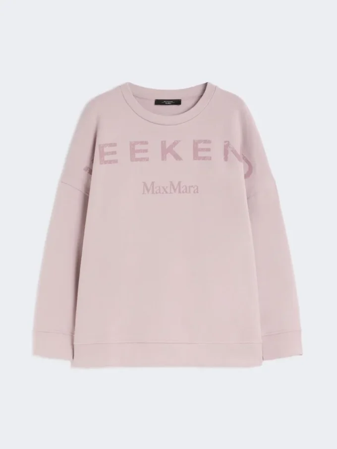 Sweatshirt i bomuld med rund hals, lilla Sweatshirt i bomuld med rund hals, lilla