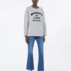 Sweatshirt i bomuld med rund hals, lysegrå Sweatshirt i bomuld med rund hals, lysegrå