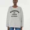 Sweatshirt i bomuld med rund hals, lysegrå Sweatshirt i bomuld med rund hals, lysegrå