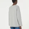 Sweatshirt i bomuld med rund hals, lysegrå Sweatshirt i bomuld med rund hals, lysegrå