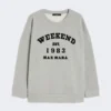 Sweatshirt i bomuld med rund hals, lysegrå Sweatshirt i bomuld med rund hals, lysegrå