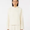 Sweatshirt i bomuldsjersey, elfenben Sweatshirt i bomuldsjersey, elfenben