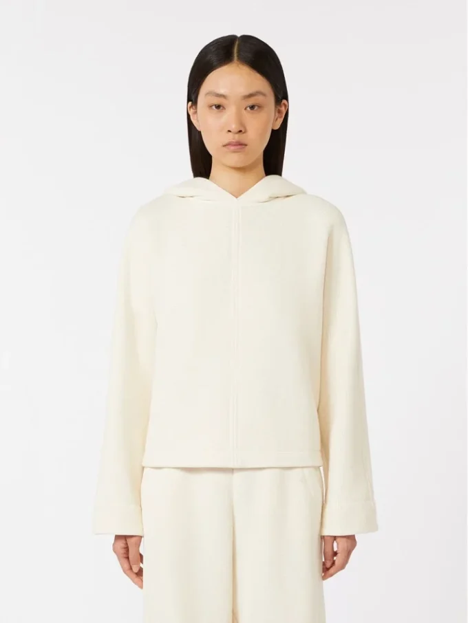 Sweatshirt i bomuldsjersey, elfenben Sweatshirt i bomuldsjersey, elfenben