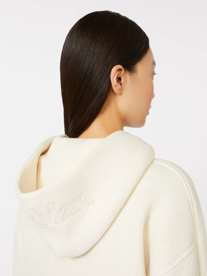 Sweatshirt i bomuldsjersey, elfenben Sweatshirt i bomuldsjersey, elfenben