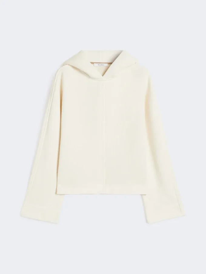 Sweatshirt i bomuldsjersey, elfenben Sweatshirt i bomuldsjersey, elfenben