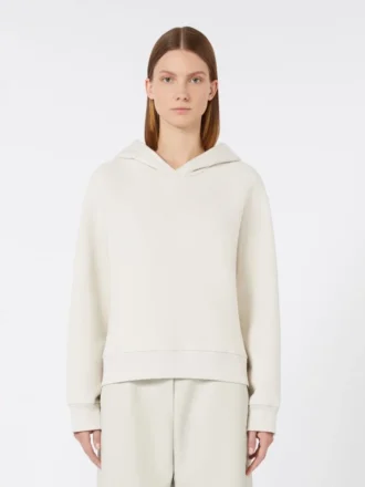 Sweatshirt i bomuldsjersey, sand