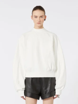 Sweatshirt i stretchbomuld, elfenben