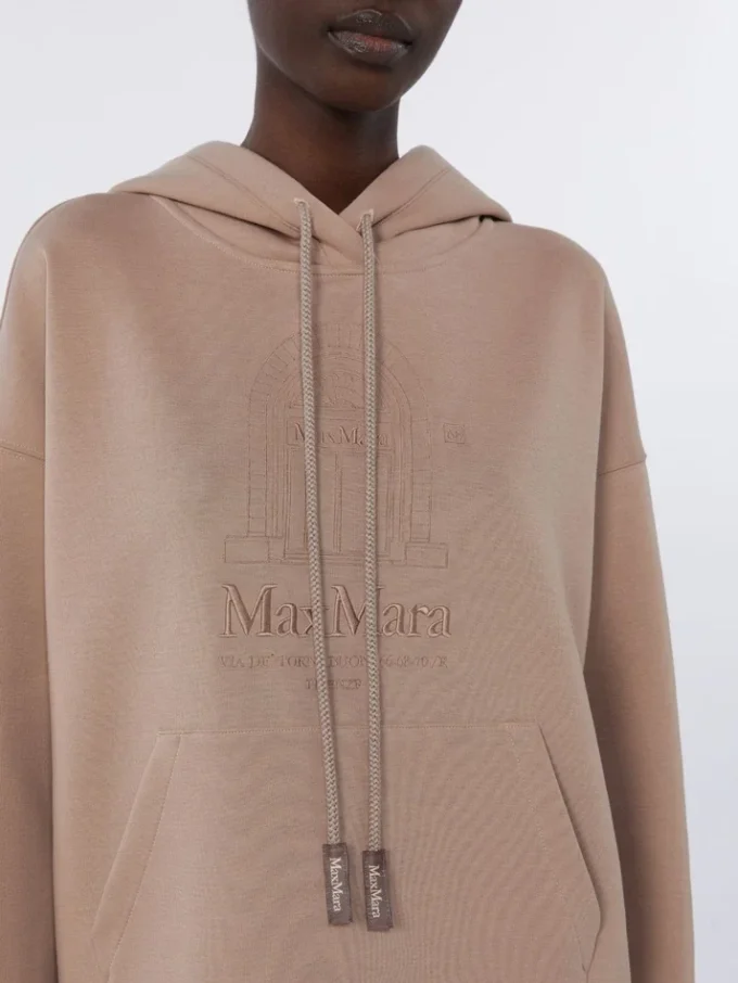 Sweatshirt i teknisk bomuldsjersey, lyserød Sweatshirt i teknisk bomuldsjersey, lyserød