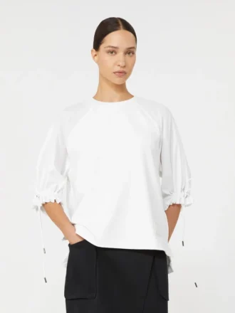 T-shirt i bomuldsblandet jersey, optisk hvid