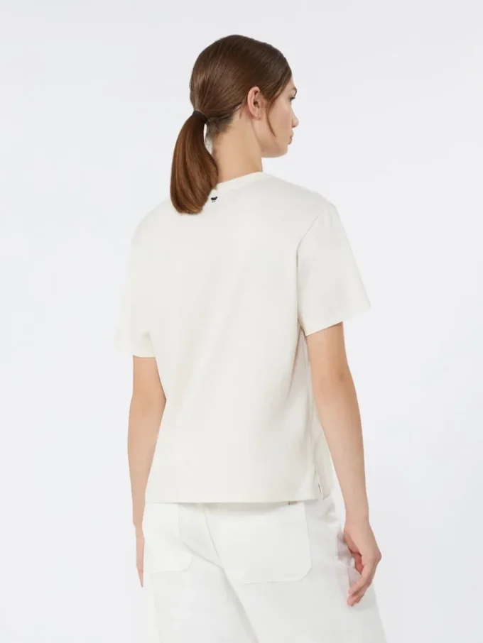 T-shirt i bomuldsjersey, ecru T-shirt i bomuldsjersey, ecru