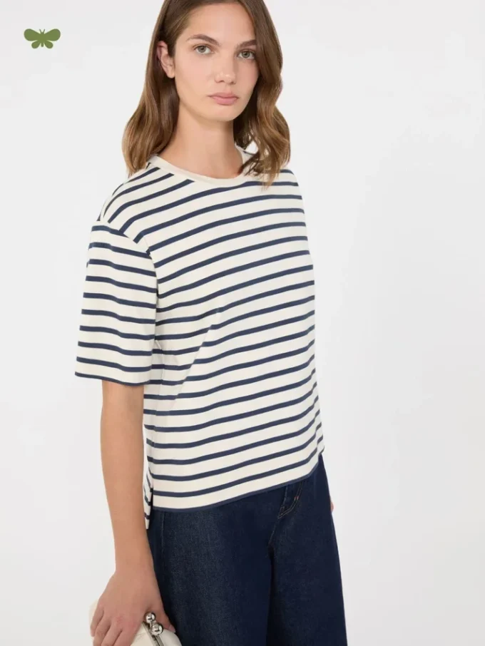 T-shirt i bomuldsjersey, ecru T-shirt i bomuldsjersey, ecru