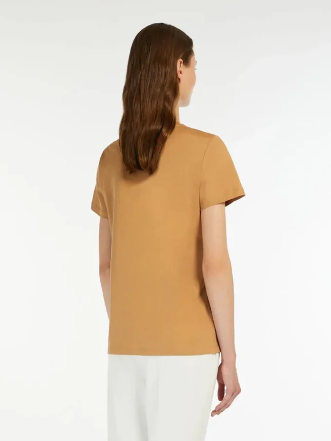 T-shirt i bomuldsjersey, kamel T-shirt i bomuldsjersey, kamel