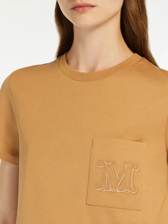 T-shirt i bomuldsjersey, kamel T-shirt i bomuldsjersey, kamel