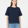 T-shirt i bomuldsjersey, marineblå