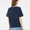 T-shirt i bomuldsjersey, marineblå