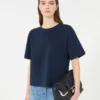 T-shirt i bomuldsjersey, marineblå