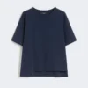 T-shirt i bomuldsjersey, marineblå