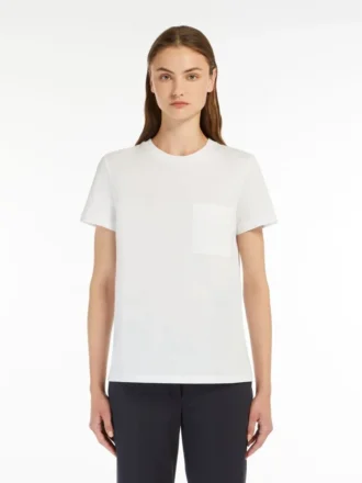 T-shirt i bomuldsjersey, optisk hvid