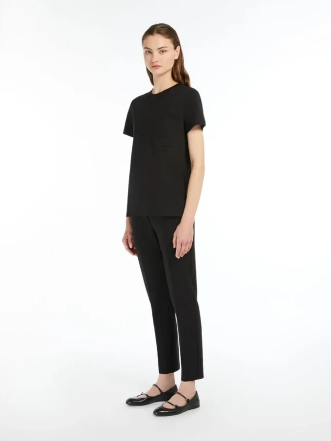 T-shirt i bomuldsjersey, sort